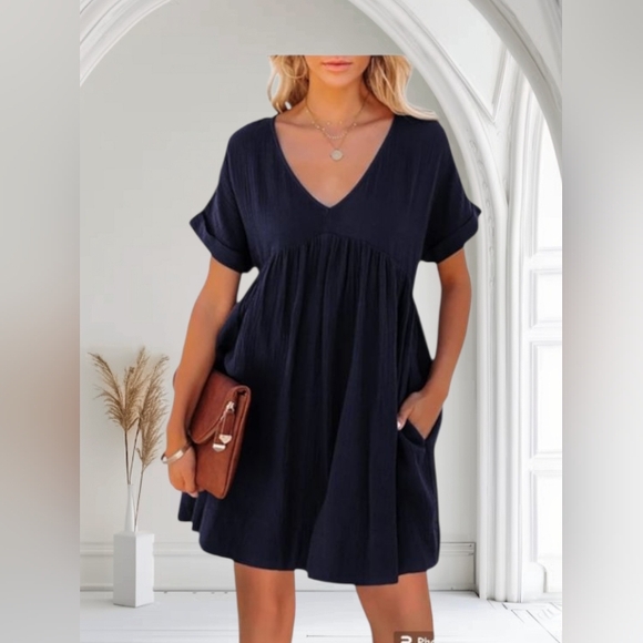 KNOX ROSE BLACK V NECKLINE  SHIFT DRESS NWT SIZE XS - Picture 1 of 11